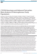 Cover page: CYP2D6 genotype and adjuvant tamoxifen: meta-analysis of heterogeneous study populations.