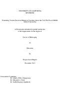 Cover page: Examining Teacher Decision Making in Teaching about the Civil War Era in Middle School Classrooms