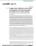 Cover page: Single-tube collection and nucleic acid analysis of clinical samples for SARS-CoV-2 saliva testing