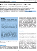 Cover page: Rural access to dermatology services: a call to action