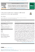 Cover page of Collocation methods for nonlinear differential equations on low-rank manifolds