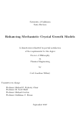 Cover page: Enhancing Mechanistic Crystal Growth Models
