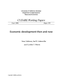 Cover page: Economic development then and now