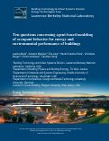 Cover page: Ten questions concerning agent-based modeling of occupant behavior for energy and environmental performance of buildings