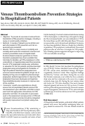 Cover page: Venous Thromboembolism preventive strategies in hospitalized patients