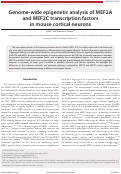 Cover page: Genome-wide epigenetic analysis of MEF2A and MEF2C transcription factors in mouse cortical neurons