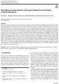 Cover page: Extended seasonal prediction of spring precipitation over the Upper Colorado River Basin.