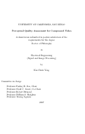 Cover page: Perceptual quality assessment for compressed video