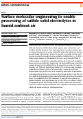 Cover page: Surface molecular engineering to enable processing of sulfide solid electrolytes in humid ambient air