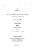 Cover page: Legacy Institutions and Political Order in Weak States: Evidence from Chad