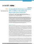 Cover page: Food webs for three burn severities after wildfire in the Eldorado National Forest, California.