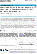 Cover page: Interpreting single-step genomic evaluation as a neural network of three layers: pedigree, genotypes, and phenotypes.