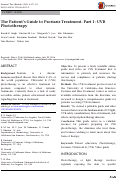 Cover page: The Patient’s Guide to Psoriasis Treatment. Part 1: UVB Phototherapy