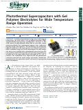 Cover page: Photothermal Supercapacitors with Gel Polymer Electrolytes for Wide Temperature Range Operation