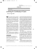 Cover page: Looking for Continuity of Care