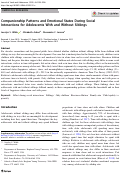 Cover page: Companionship Patterns and Emotional States During Social Interactions for Adolescents With and Without Siblings