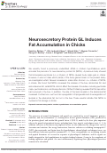 Cover page: Neurosecretory Protein GL Induces Fat Accumulation in Chicks.