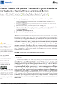 Cover page: Limited Potential of Repetitive Transcranial Magnetic Stimulation for Treatment of Essential Tremor: A Systematic Review.