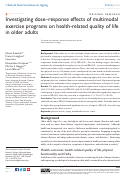 Cover page: Investigating dose–response effects of multimodal exercise programs on health-related quality of life in older adults