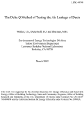 Cover page: The Delta Q method of testing the air leakage of ducts