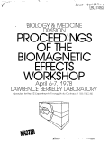 Cover page: PROCEEDINGS OF THE BIOMAGNETIC EFFECTS WORKSHOP, APRIL 6-7, 1978, LAWRENCE BERKELEY LAB