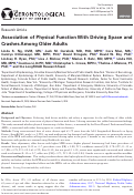 Cover page: Association of Physical Function With Driving Space and Crashes Among Older Adults.