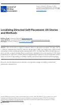 Cover page: Localizing Directed Self-Placement: UX Stories and Methods