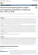 Cover page of Temporal and spatial pattern analysis of escaped prescribed fires in California from 1991 to 2020