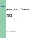 Cover page: Industrial Sector Energy Efficiency Modeling (ISEEM) Framework Documentation