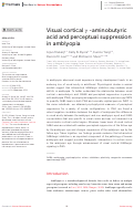 Cover page: Visual cortical γ-aminobutyric acid and perceptual suppression in amblyopia.