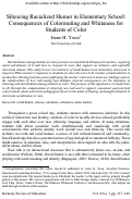 Cover page: Silencing Racialized Humor in Elementary School: Consequences of Colormuting and Whiteness for Students of Color