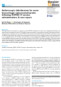 Cover page: Arthroscopic debridement for acute hemorrhagic subacromial bursitis following COVID-19 vaccine administration: A case report.