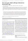 Cover page: Two new grey whale call types detected on bioacoustic tags