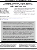 Cover page: Foundations of Emergency Medicine: Impact of a Standardized, Open-access, Core Content Curriculum on In-Training Exam Scores