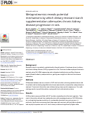 Cover page: Metaproteomics reveals potential mechanisms by which dietary resistant starch supplementation attenuates chronic kidney disease progression in rats