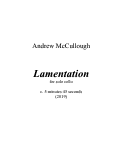 Cover page: Lamentation