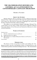 Cover page: The 1986 Immigration Reform and Control Act as Antecedent to Contemporary Latina/o/x Migration