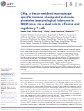 Cover page: CRIg, a tissue-resident macrophage specific immune checkpoint molecule, promotes immunological tolerance in NOD mice, via a dual role in effector and regulatory T cells