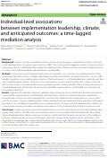 Cover page: Individual-level associations between implementation leadership, climate, and anticipated outcomes: a time-lagged mediation analysis.