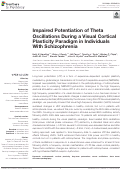 Cover page: Impaired Potentiation of Theta Oscillations During a Visual Cortical Plasticity Paradigm in Individuals With Schizophrenia