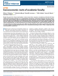 Cover page: Socioeconomic roots of academic faculty