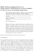 Cover page: SILIA: software implementation of a multi-channel, multi-frequency lock-in amplifier for spectroscopy and imaging applications
