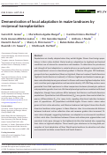 Cover page: Demonstration of local adaptation in maize landraces by reciprocal transplantation