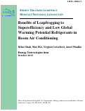 Cover page: Benefits of Leapfrogging to Superefficiency and Low Global Warming Potential Refrigerants in Room Air Conditioning