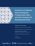 Cover page: Evaluation of California State and Regional Transportation Plans and Their Prospects for Attaining State Goals