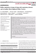 Cover page: Reflux aspiration in lungs of dogs with respiratory disease and in healthy West Highland White Terriers