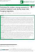 Cover page: Summing the strokes: energy economy in northern elephant seals during large-scale foraging migrations