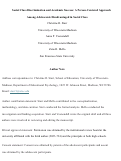 Cover page of Social Class Discrimination and Academic Success: A Person‐Centered Approach Among Adolescents Disadvantaged in Social Class