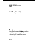 Cover page: A First Example Specification Of An Automated Freeway