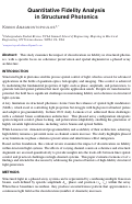 Cover page of Quantitative Fidelity Analysis in Structured Photonics